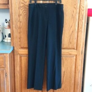 Talbots Women's Size 6 Curvy Office Dress Pants Black Flat‎ Front Zip Button Fly